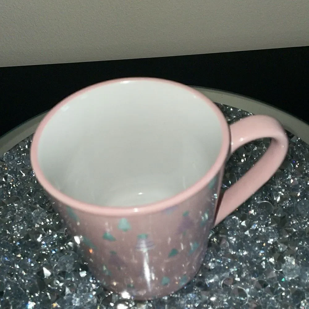 Eccolo pastel pink purple Christmas tree Xmas holiday coffee ceramic mug